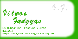 vilmos fadgyas business card